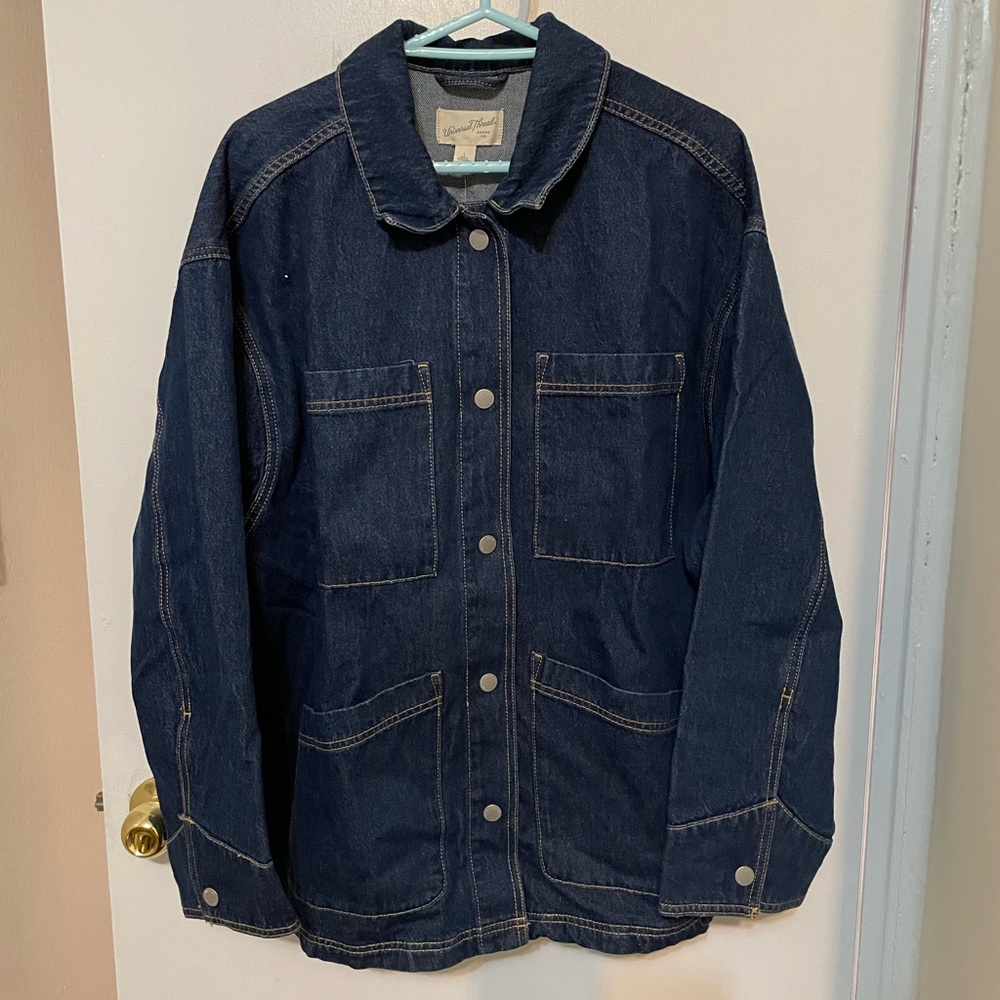 Universal Thread Oversized Denim Jacket with Button Closure